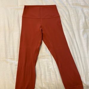 Lululemon burnt orange align cropped tights